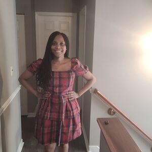 NWT- Copper Key Red Plaid Dress-Juniors